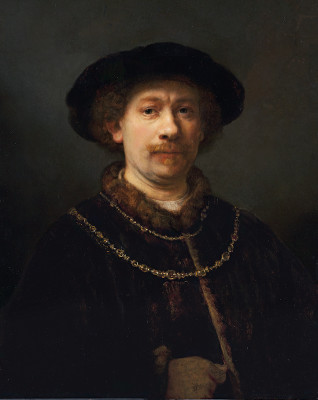 Rembrandt. Autorretrato con gorra y dos cadenas, c. 1642-1643 Museo Thyssen-Bornemisza, Madrid 