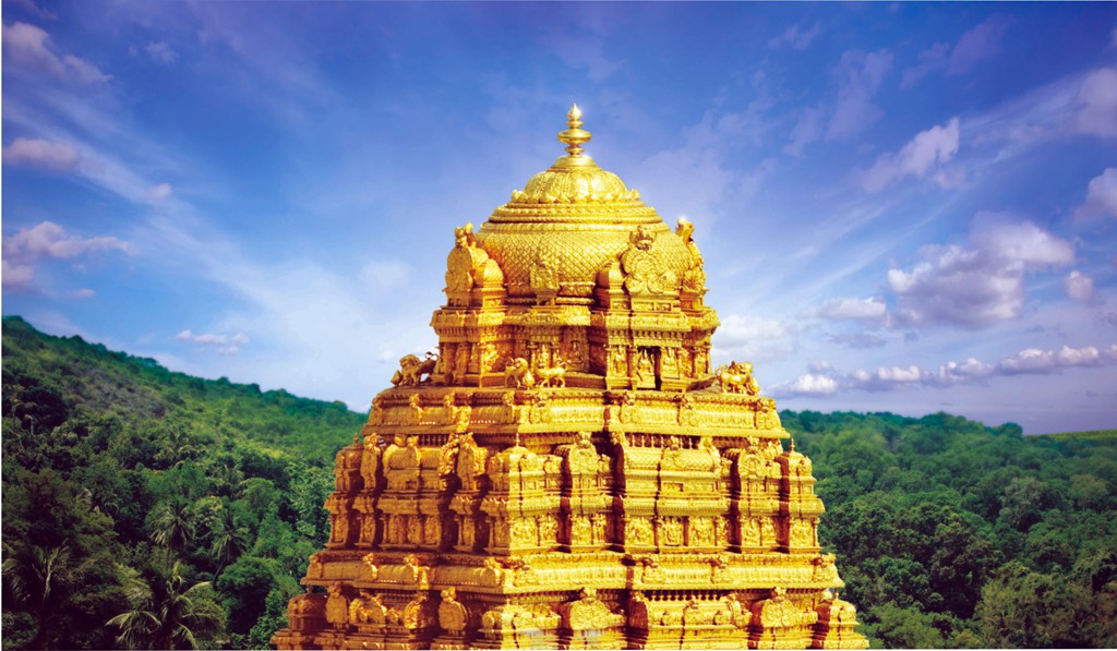 El templo sagrado de Lord Balaji en la ciudad de Tirupathi es uno de los centros de peregrinación hinduistas más visitados del país.
