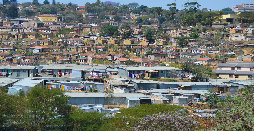 Un área de clase trabajadora de la ciudad de Durban.